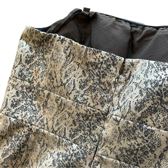 Antonio Melani Snakeskin Animal Print Strapless Cocktail Dress Beige Size 10 - Picture 4 of 6